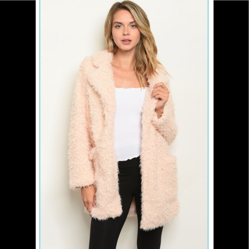 HP β€οΈblush faux fur jacket - Picture 2 of 6